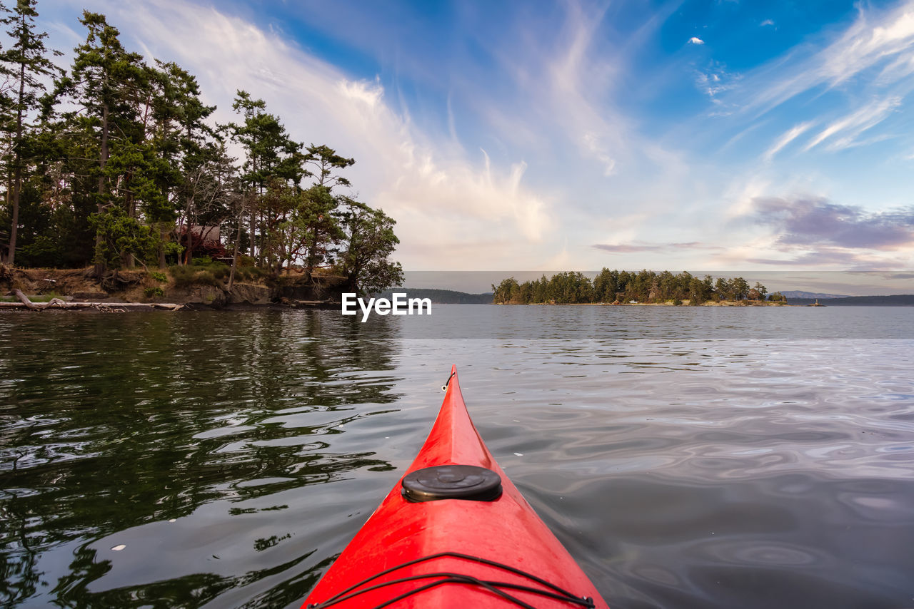 PANORAMIC VIEW OF LAKE BY TREES AGAINST SKY