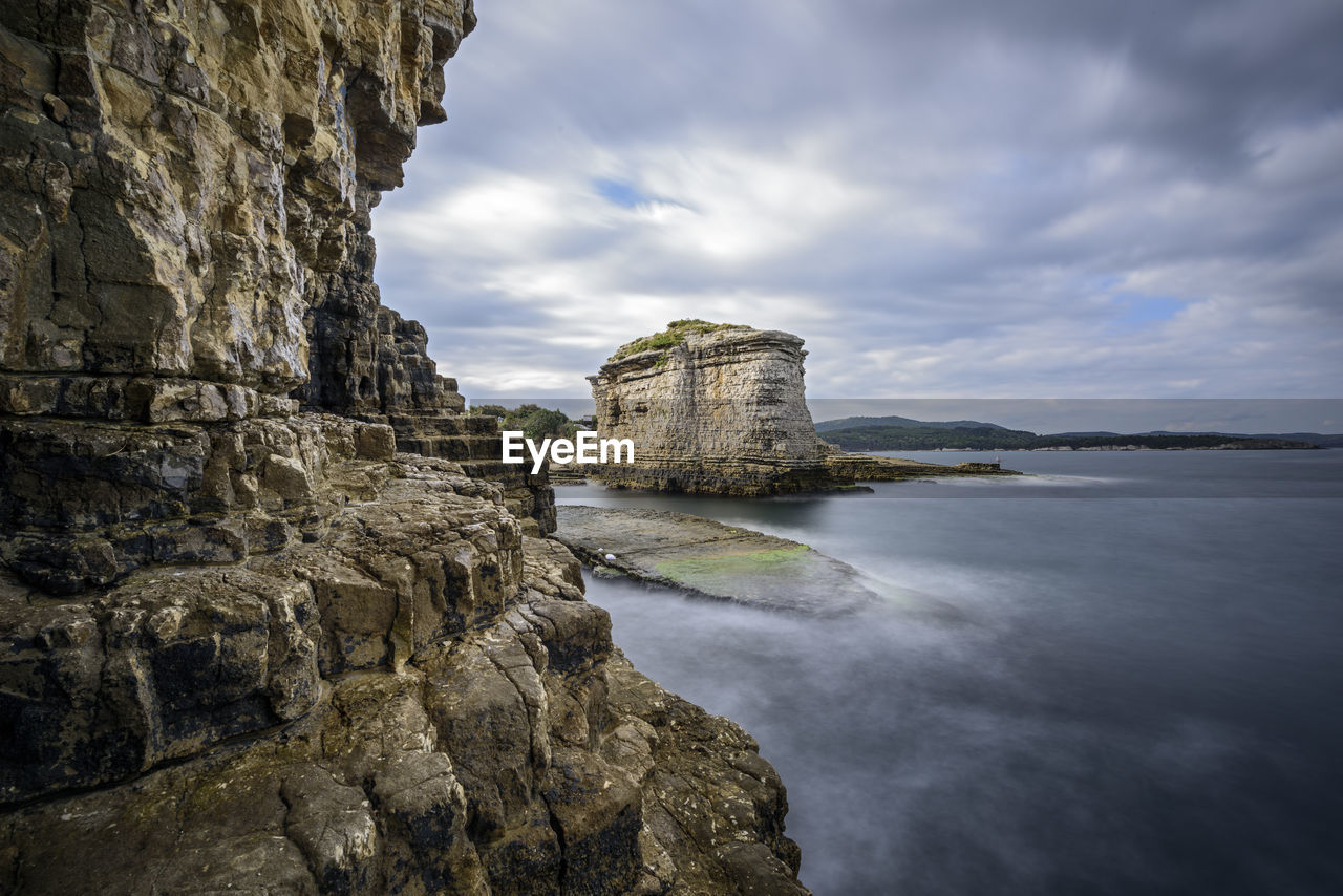 Rocky formations on sea