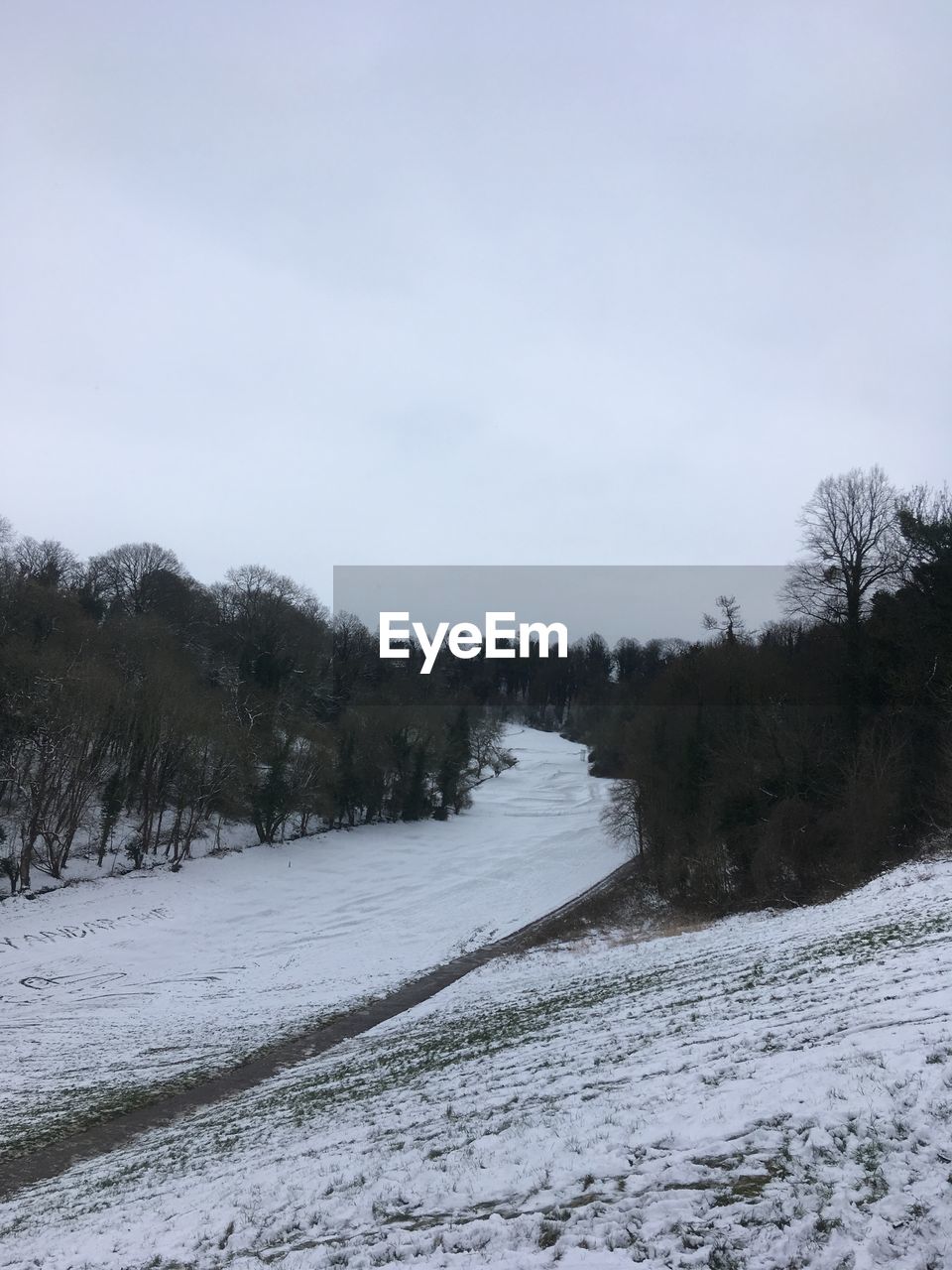 VIEW OF SNOW COVERED ROAD AGAINST SKY