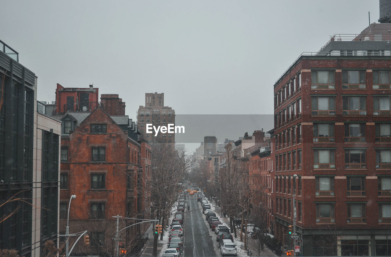 New york city streets from above