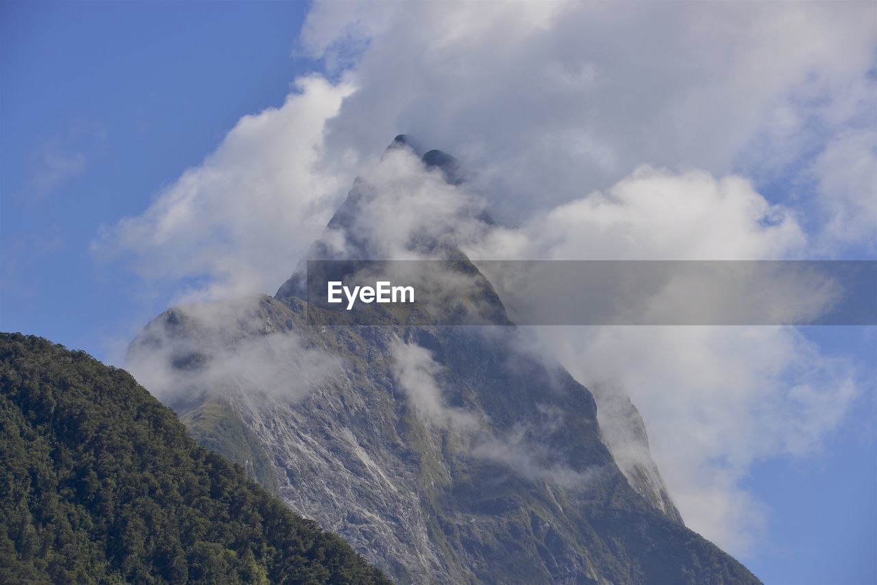 Low angle view of mountain against sky