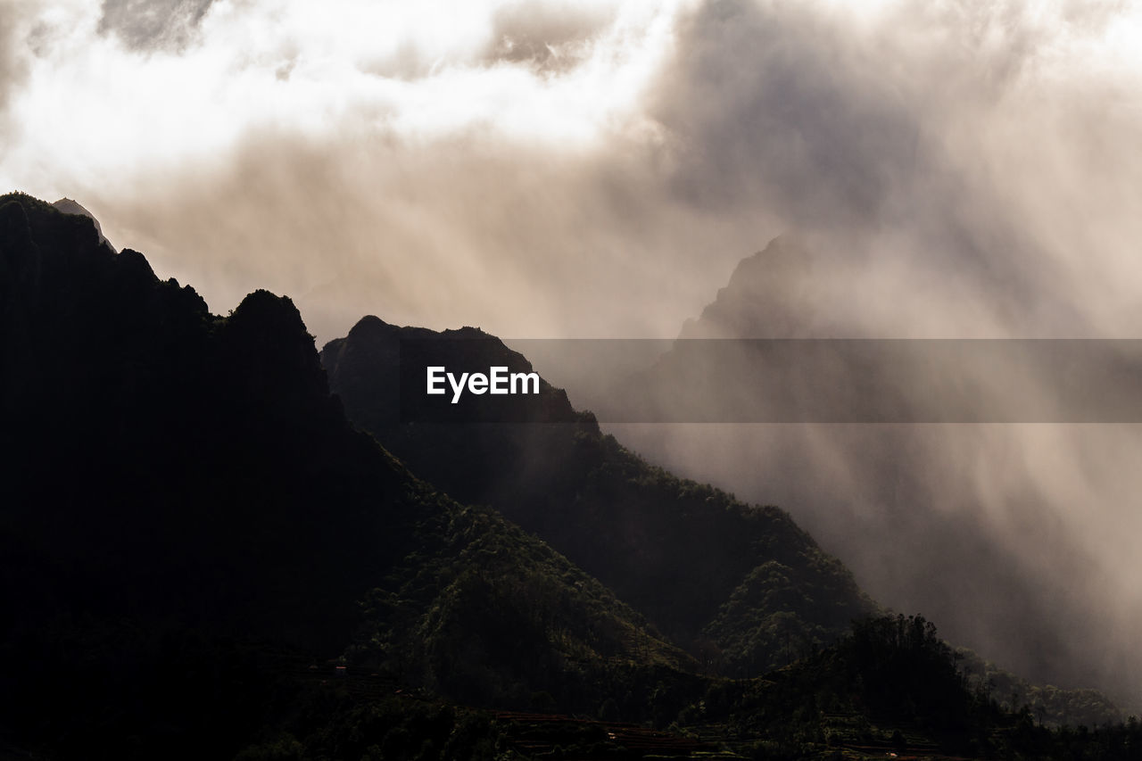 Scenic view of mountains against sky