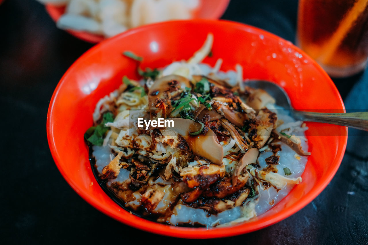 Close-up of meal served in bowl