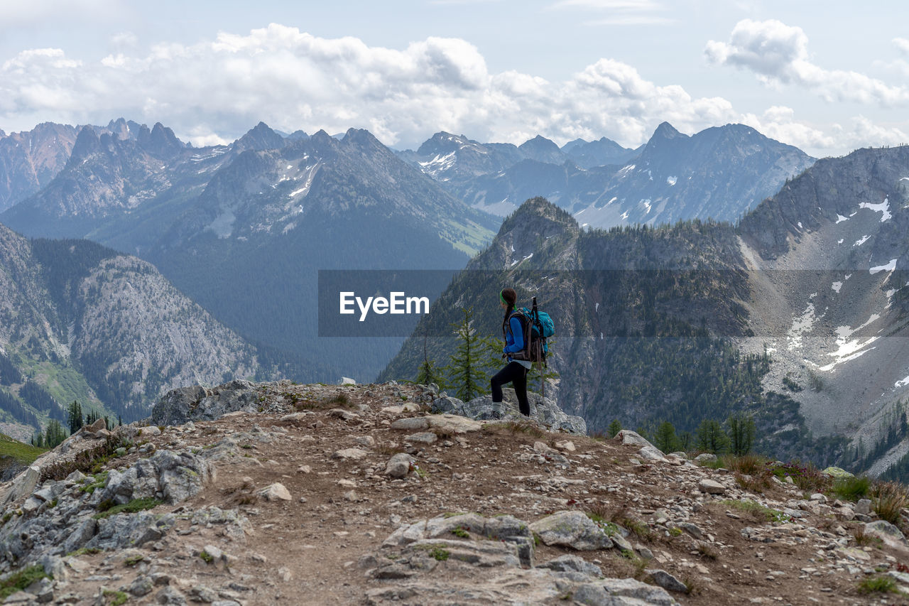 Hiking scenes in the north cascades wilderness.