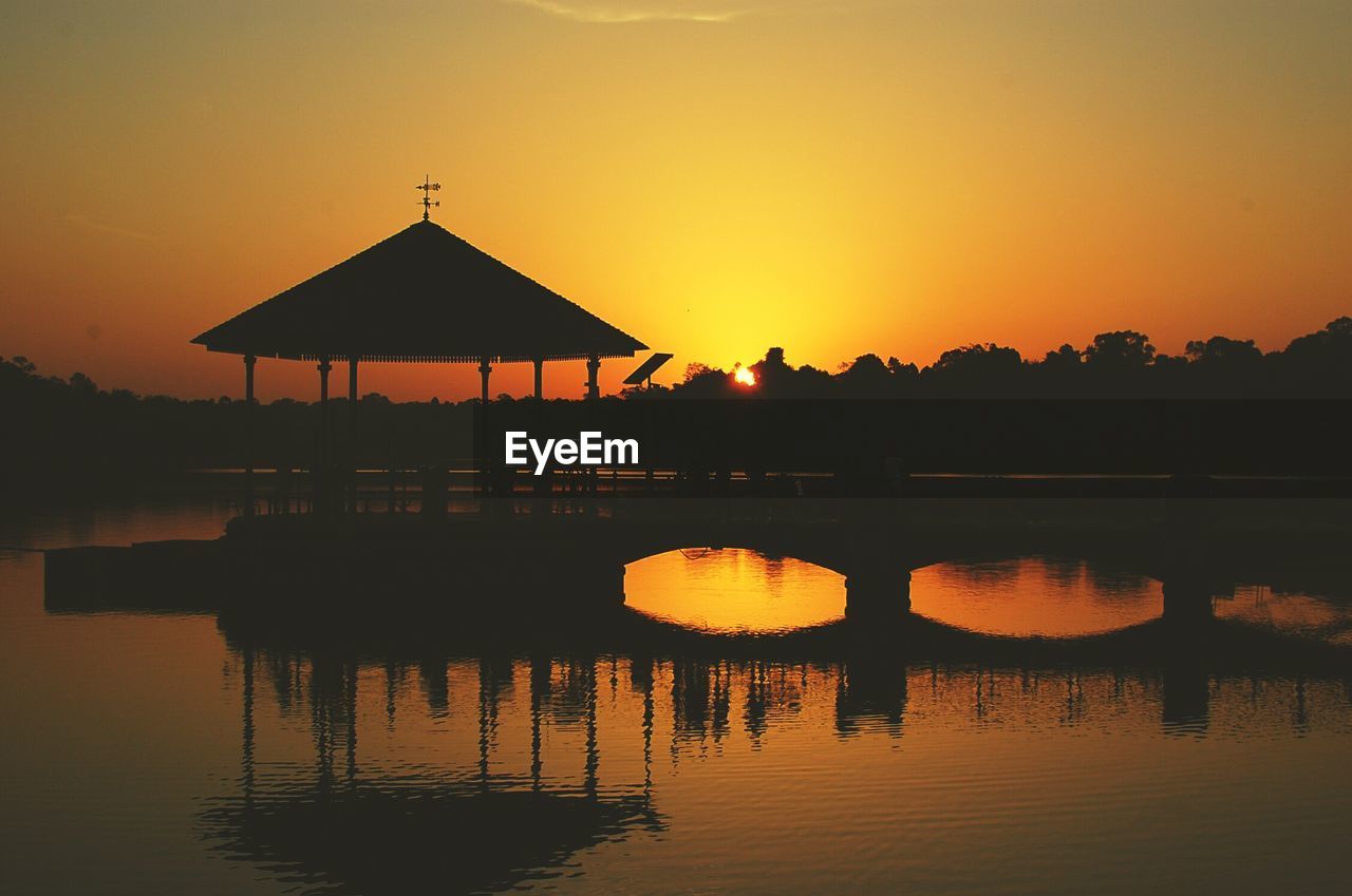 VIEW OF PIER AT SUNSET