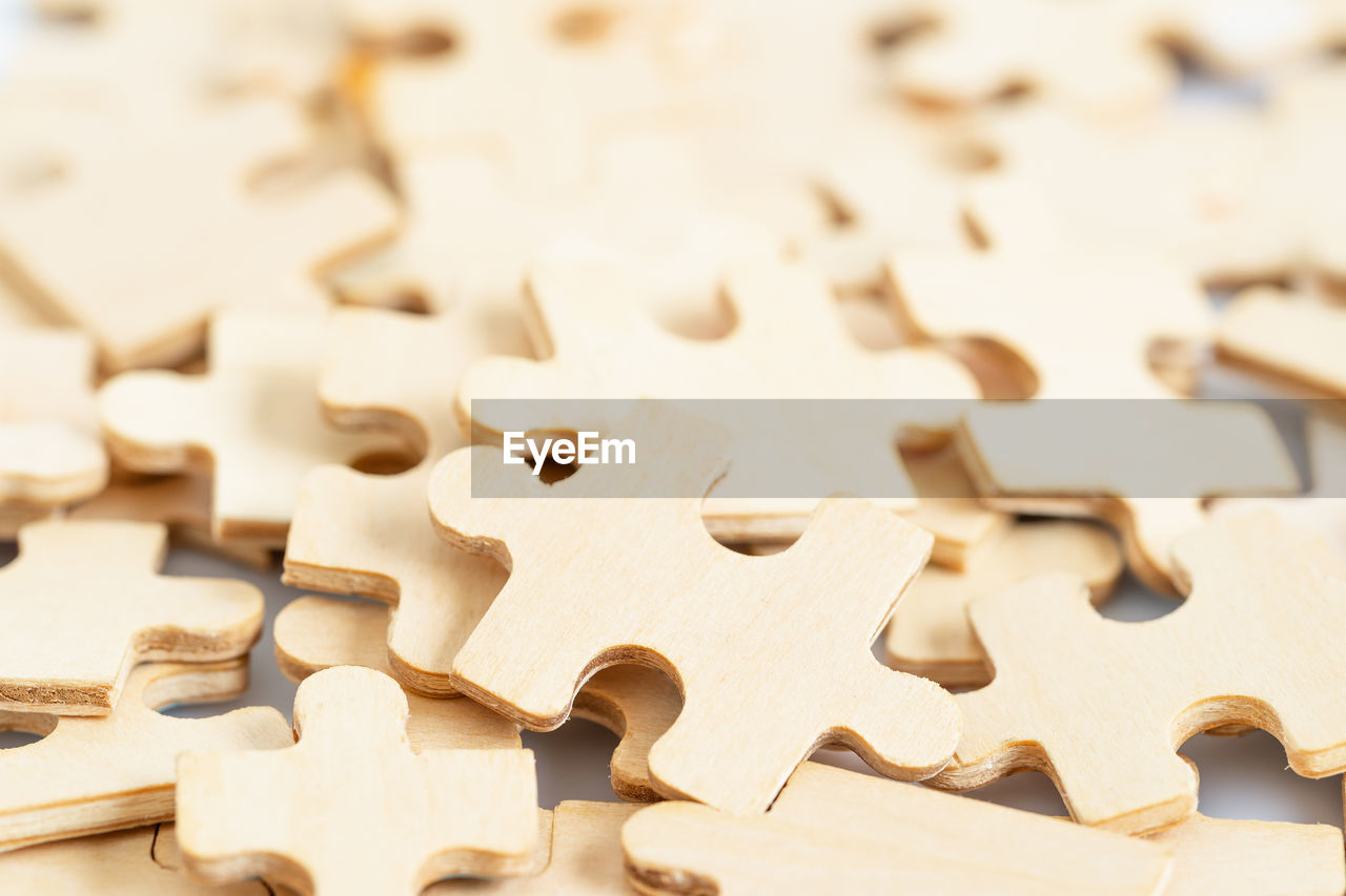 High angle view of cookies on table