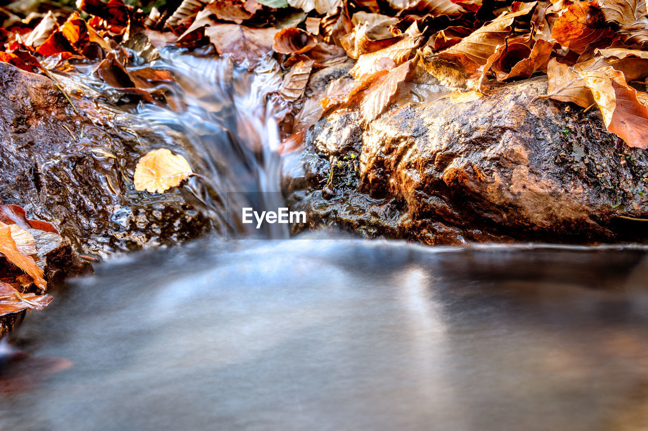 Close-up of waterfall over rocks