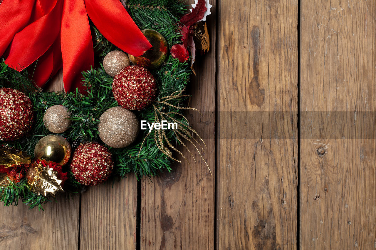 View of christmas decoration on table
