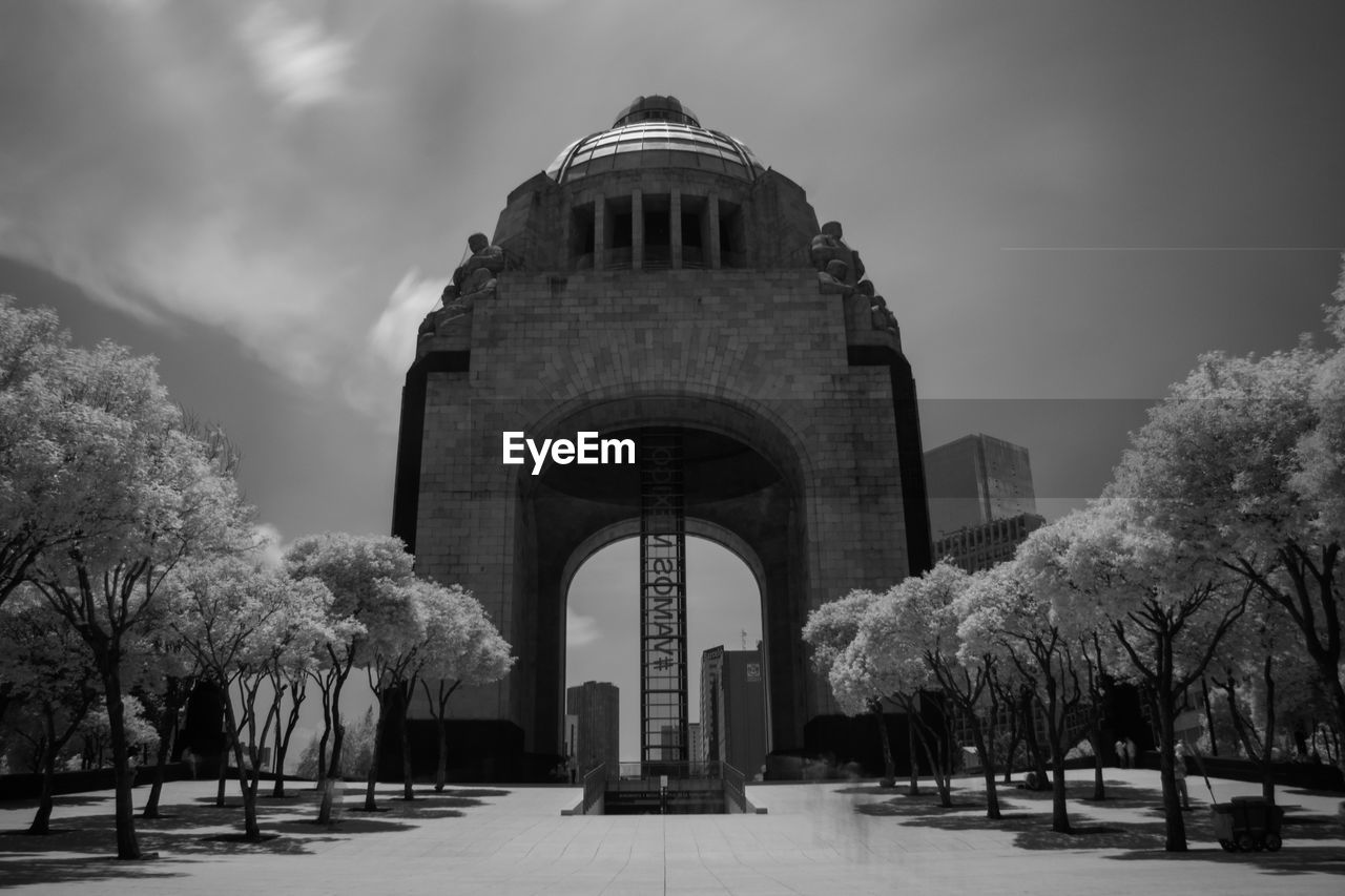 Infrared photo of a monument