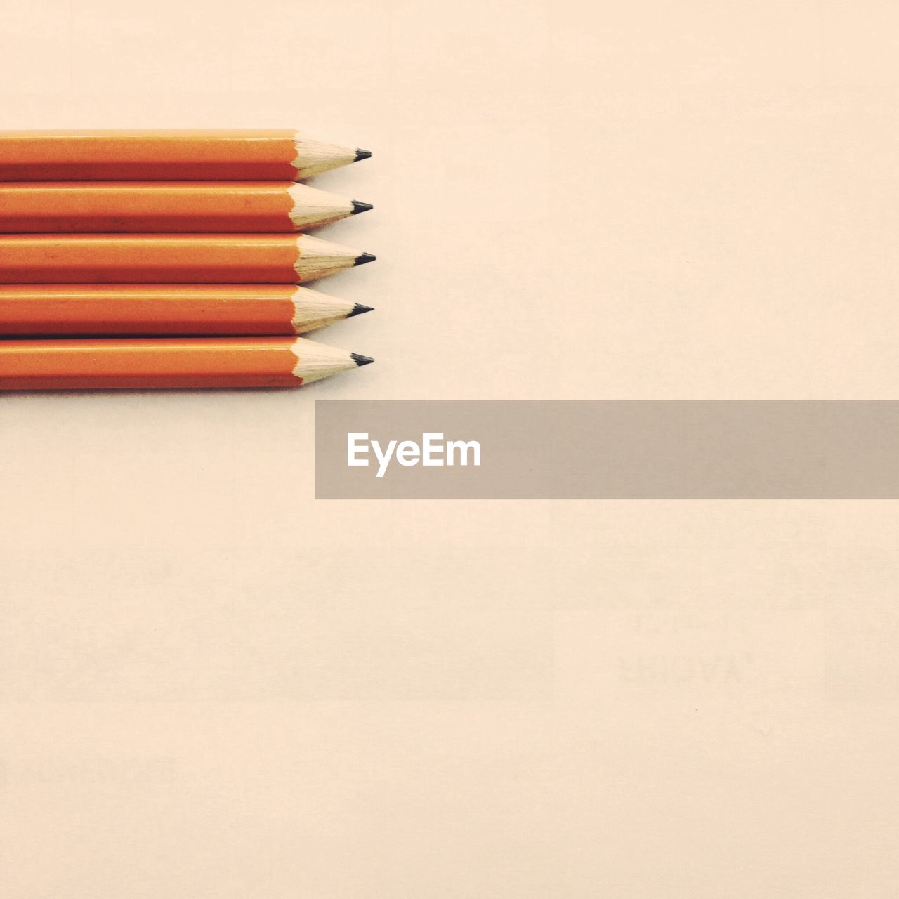 Pencils in row