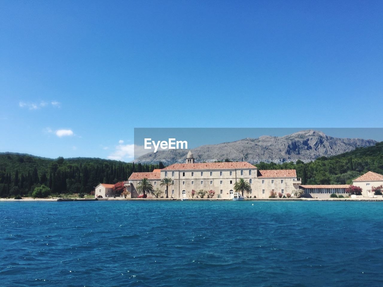 Sea against monastery at korcula