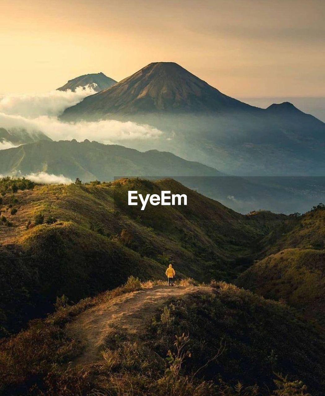 Scenic view of landscape against sky during sunset