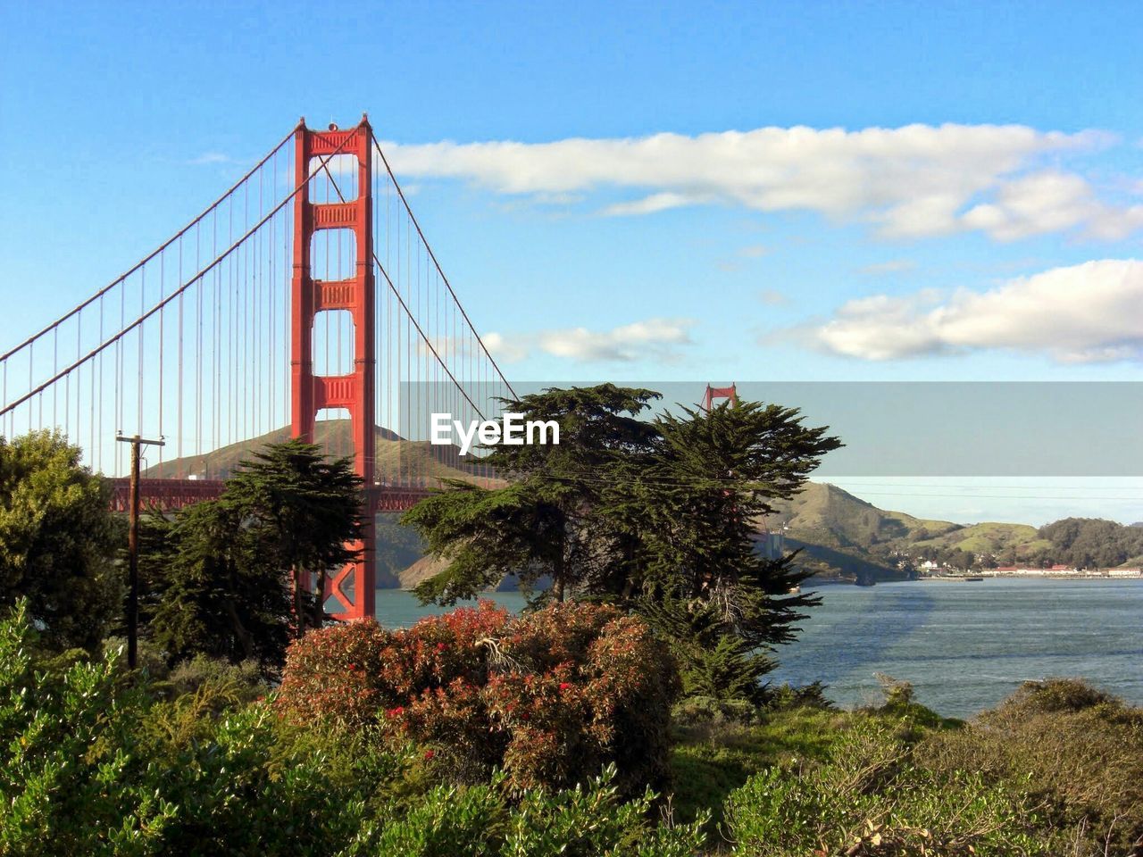 View of suspension bridge against sky