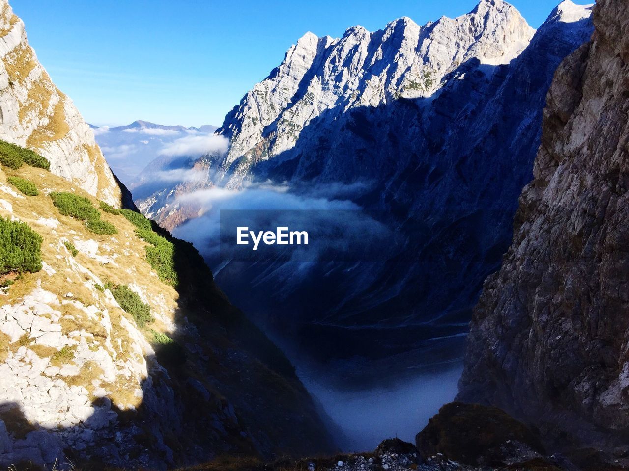 Low angle view of mountains against sky