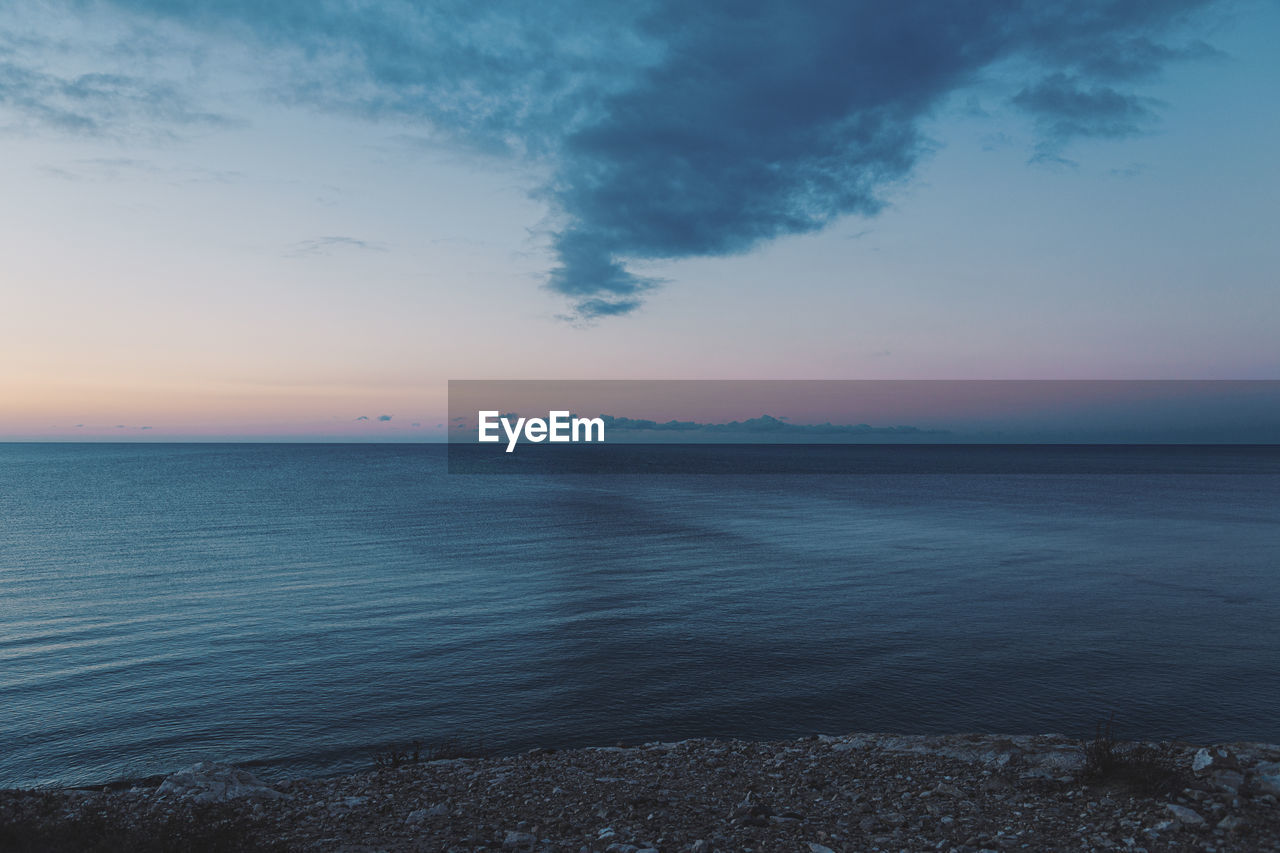 Ocean view, calm sunrise off the coast of costa calma fuertev