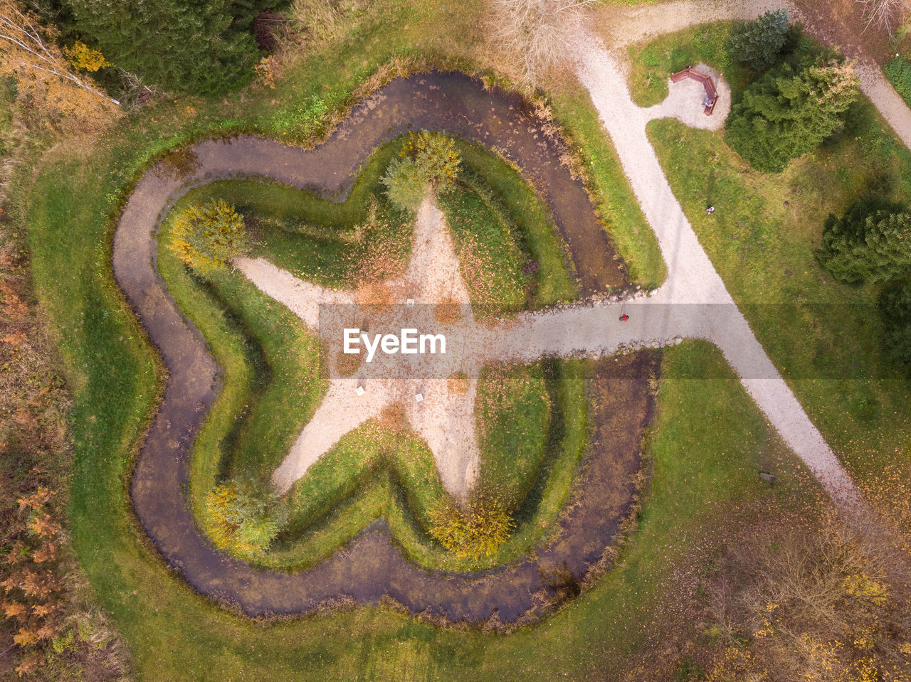 High angle view of a tree shape structure in a park