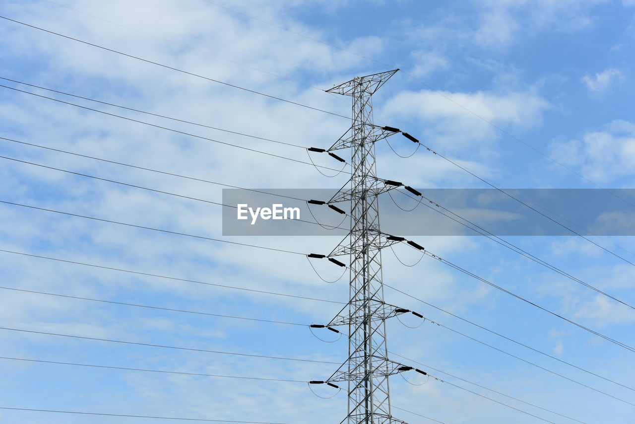 low angle view of electricity pylon against clear sky