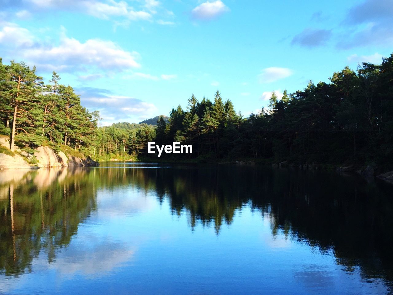 SCENIC VIEW OF CALM LAKE