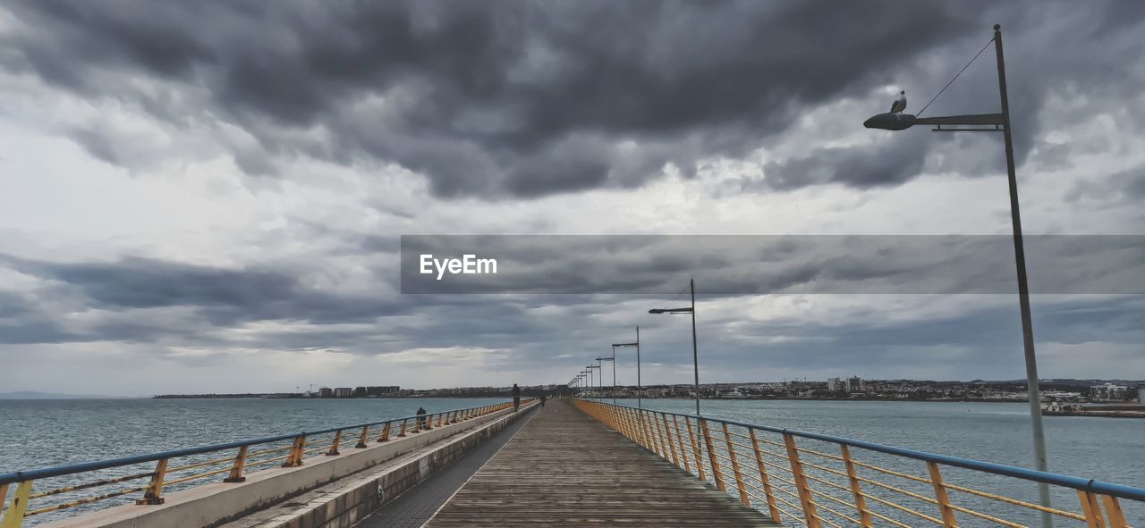 RAILWAY BRIDGE OVER SEA AGAINST SKY