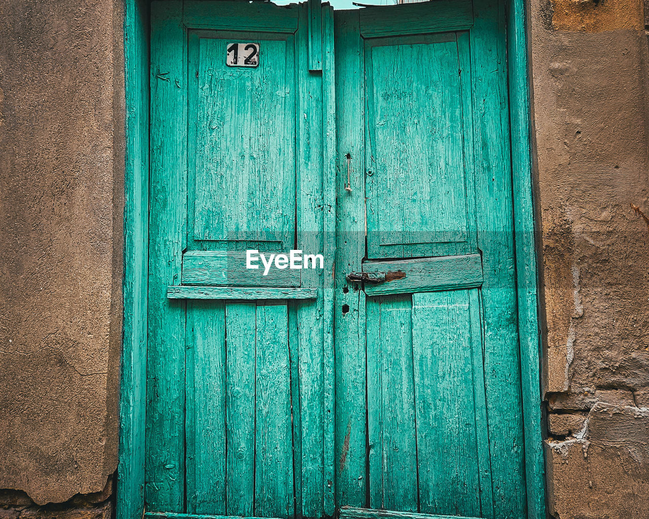 Closed wooden door