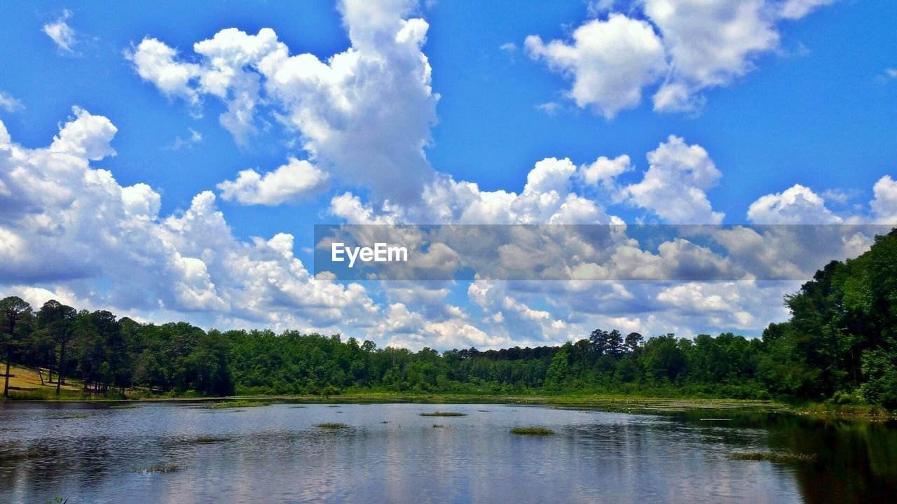 SCENIC VIEW OF RIVER AGAINST CLOUDY SKY