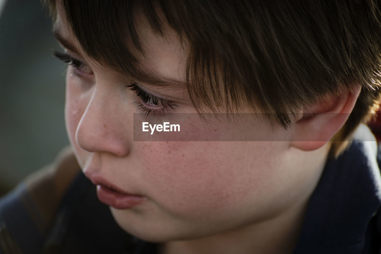 Close-up of boy crying