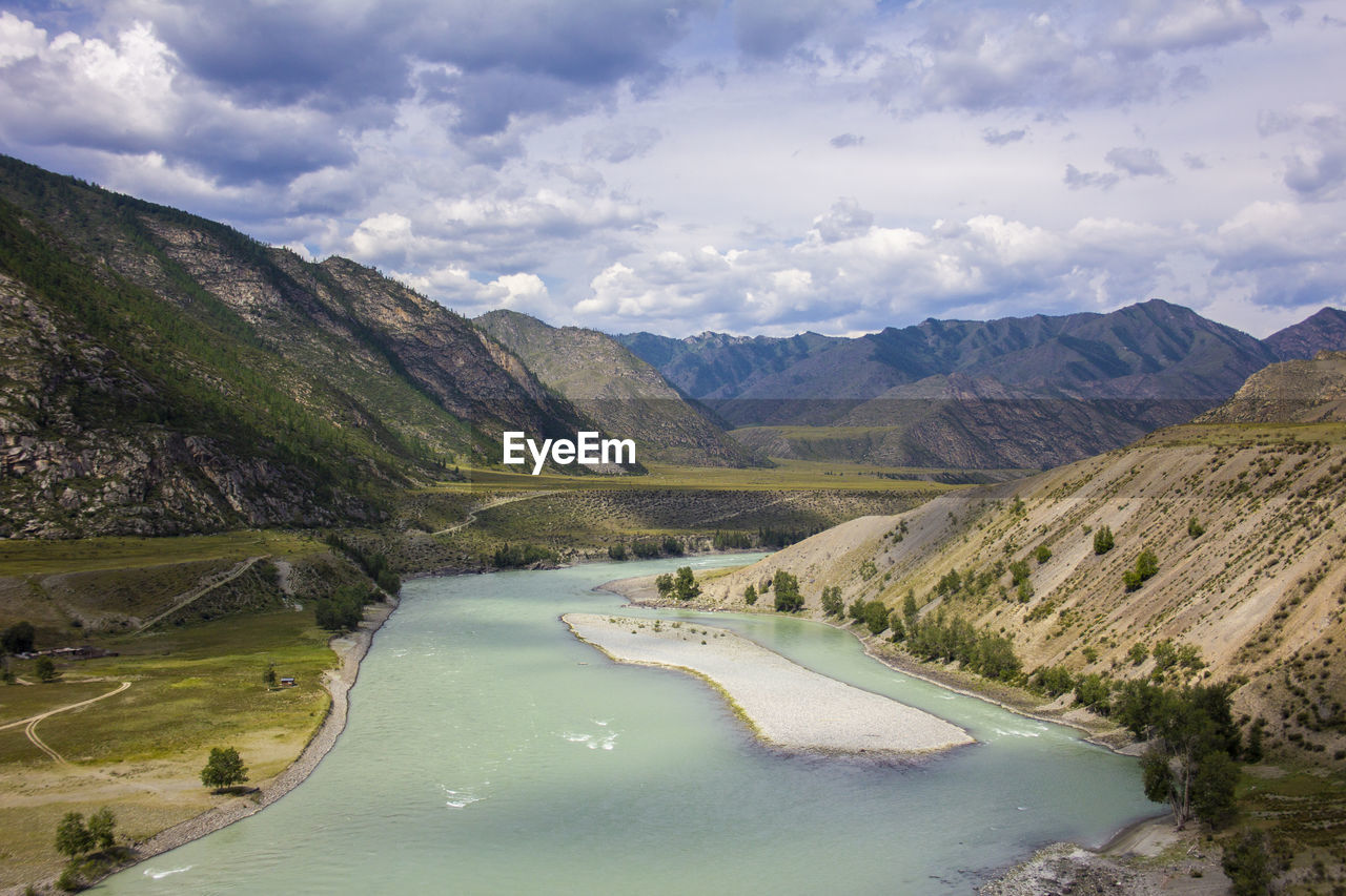 Scenic view of mountains against sky