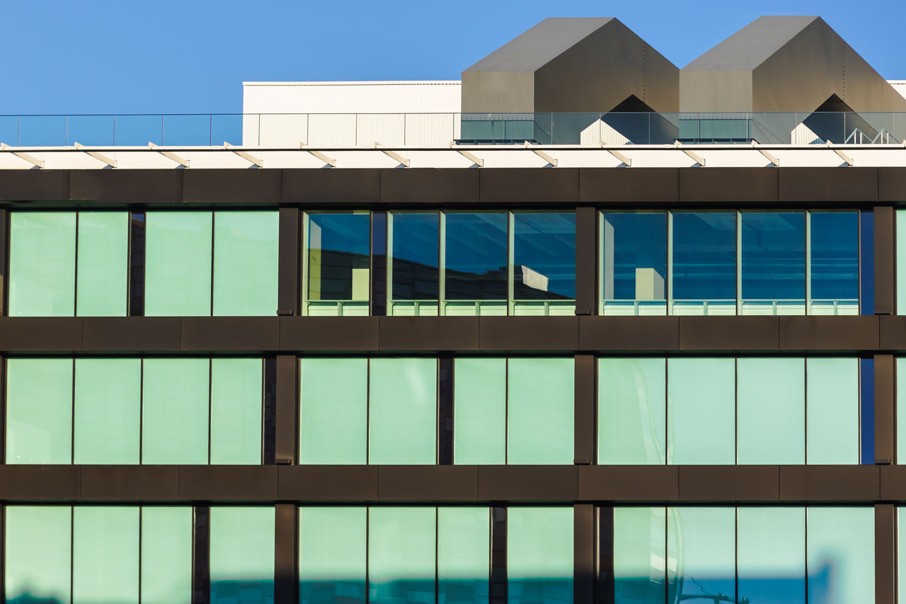 70's office building in financial center of utrecht, the netherlands.