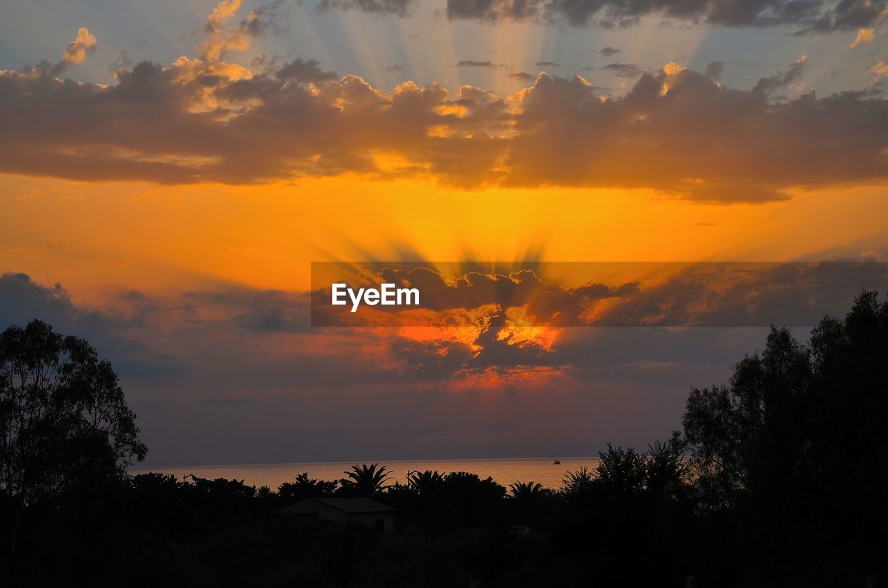 Dramatic sky over landscape