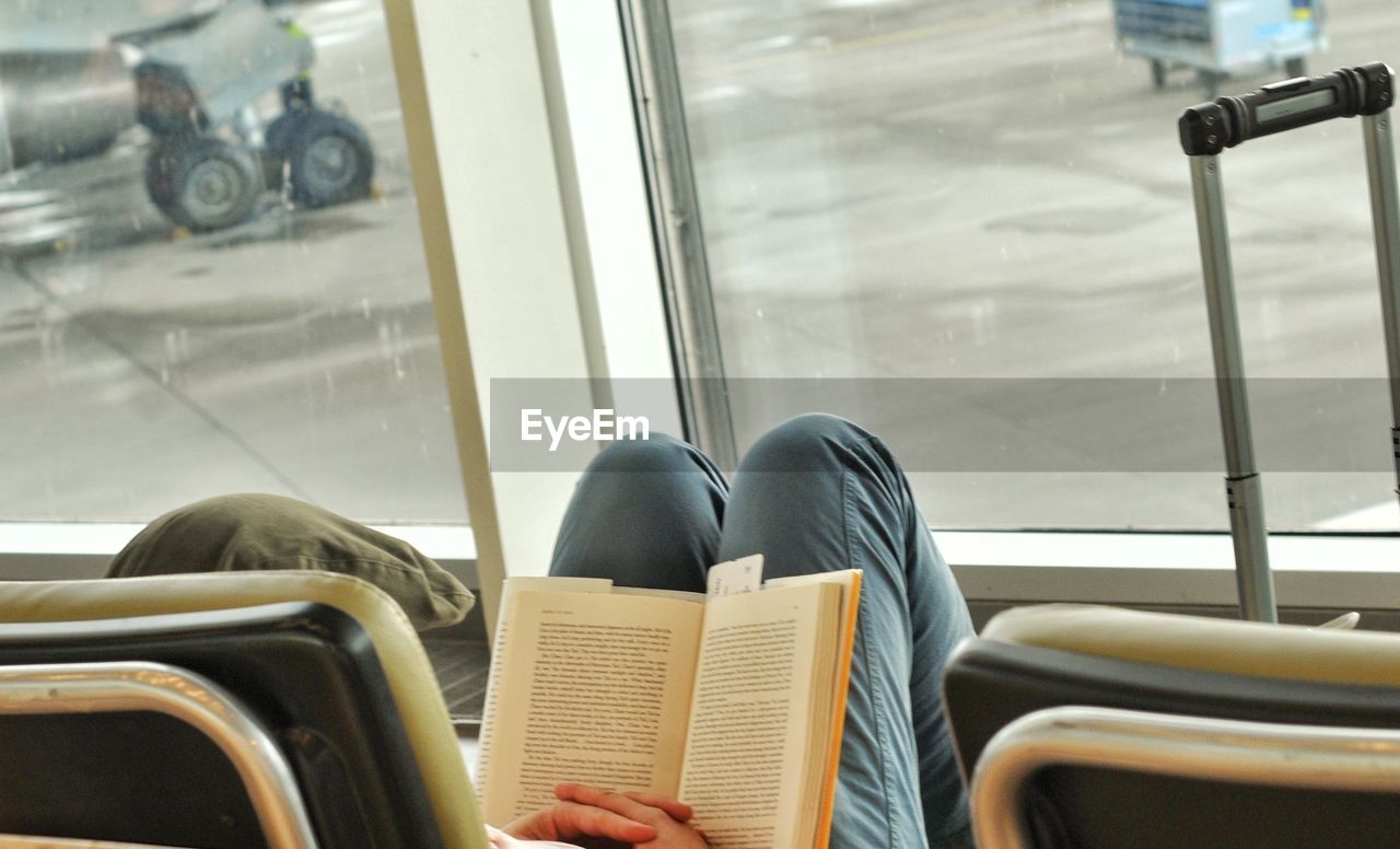 VIEW OF TRAIN WINDOW IN BUS