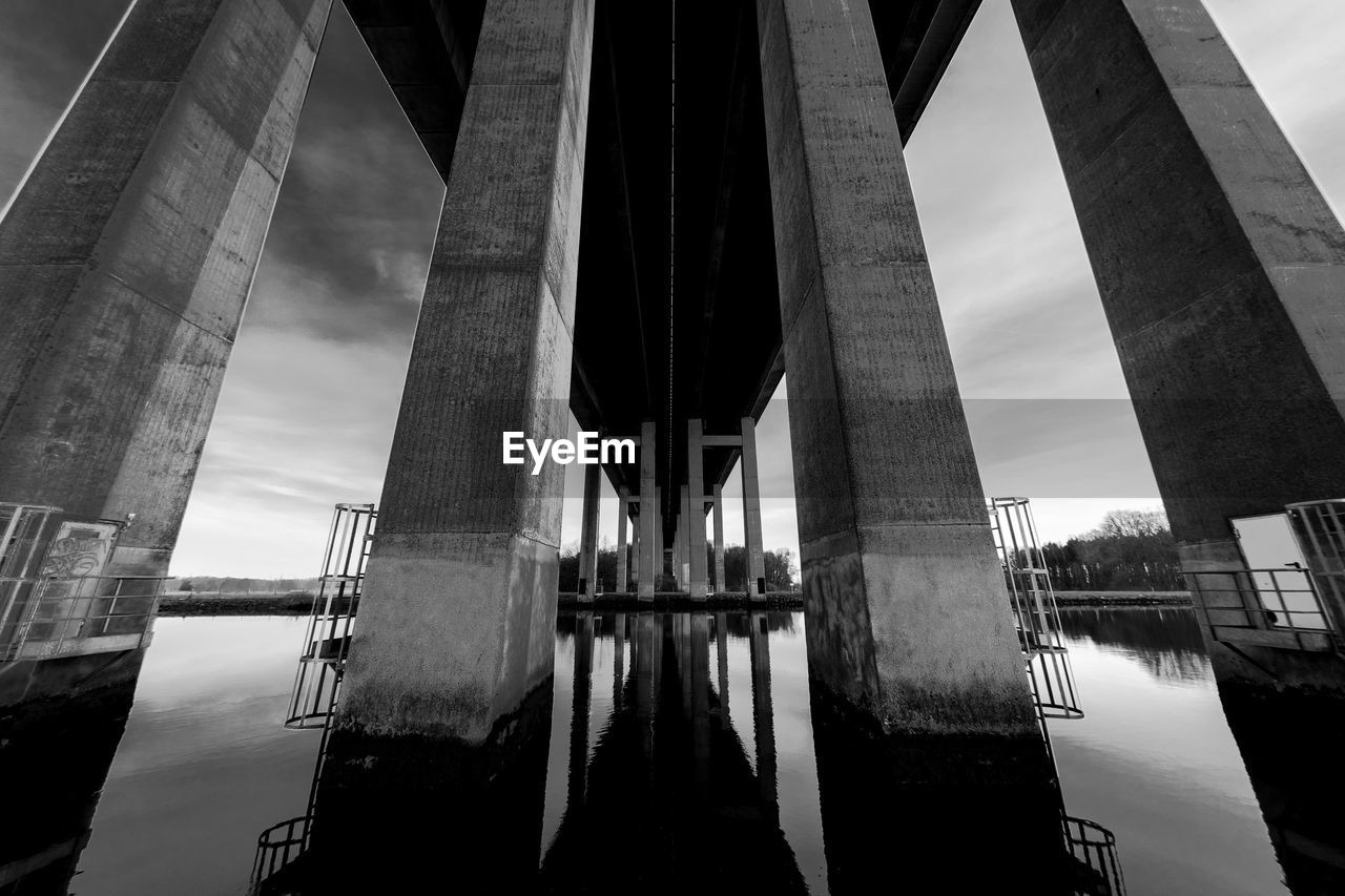 Low angle view of bridge against sky