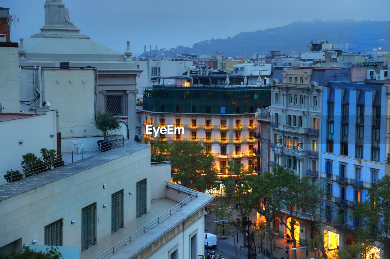 HIGH ANGLE VIEW OF CITY BUILDINGS