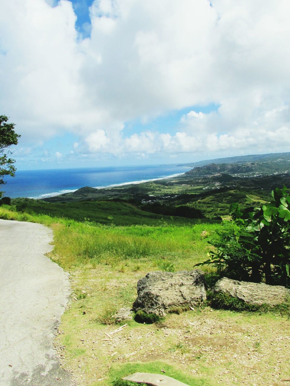 Scenic view of landscape against cloudy sky