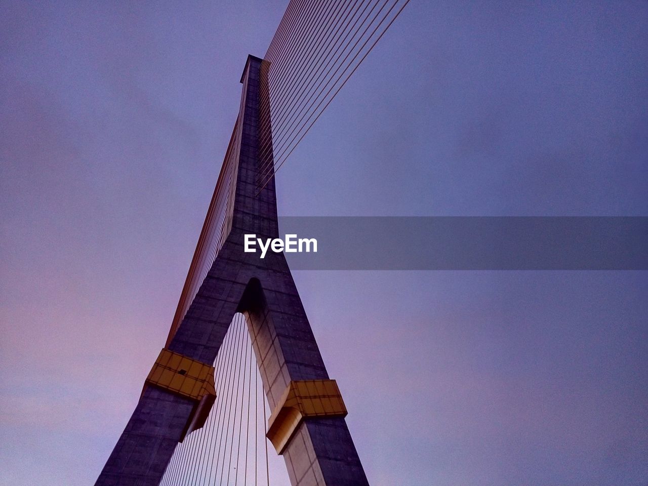 Low angle view of suspension bridge