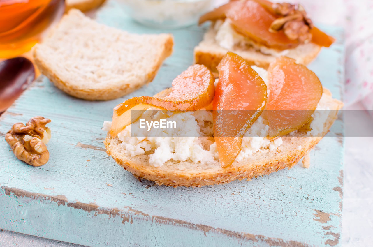 Close-up of dessert on table