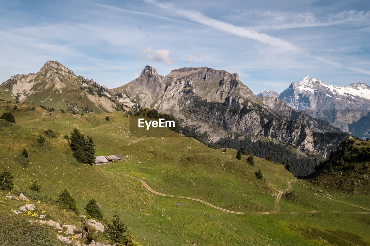 Scenic view of mountains against sky