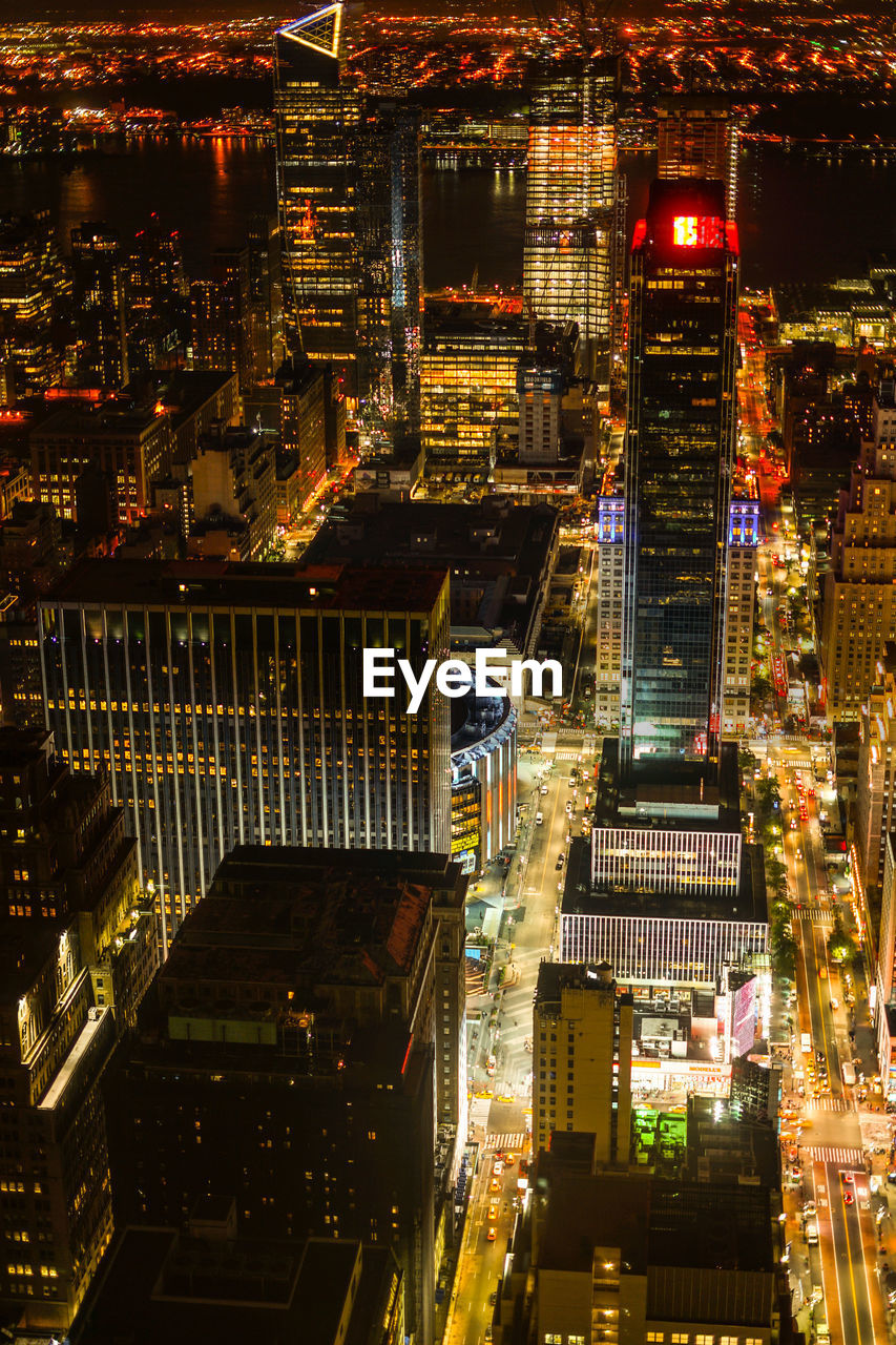 illuminated cityscape at night