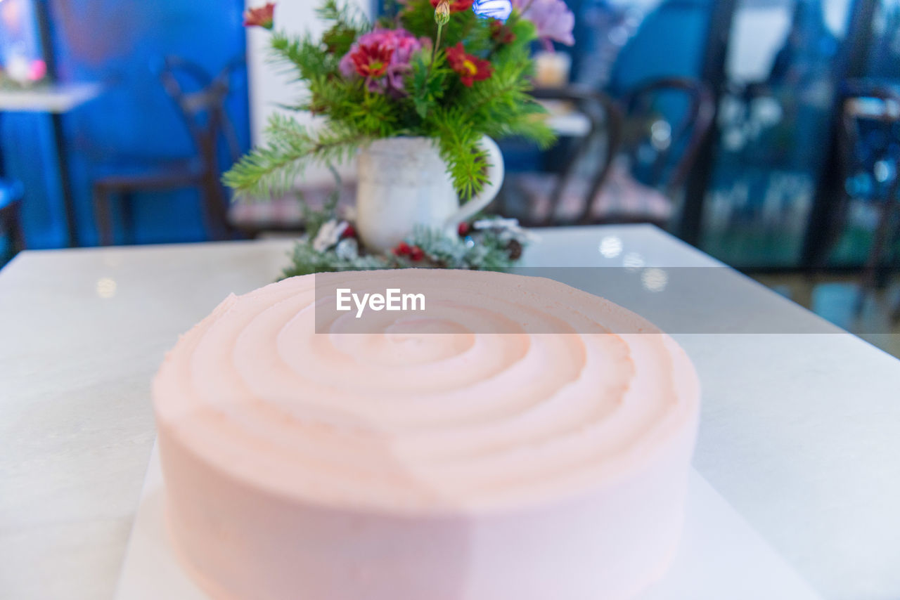 Close-up of dessert on table