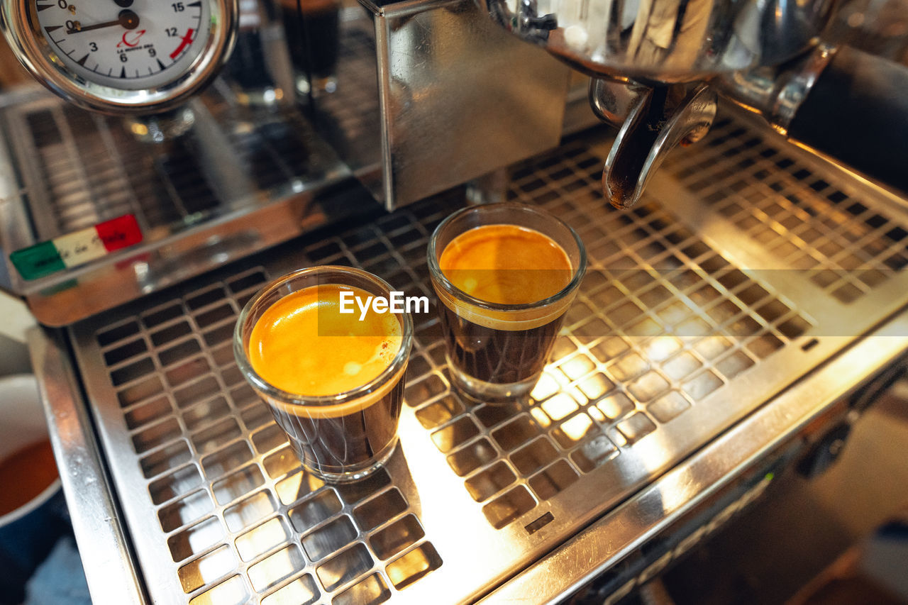 close-up of coffee maker on table