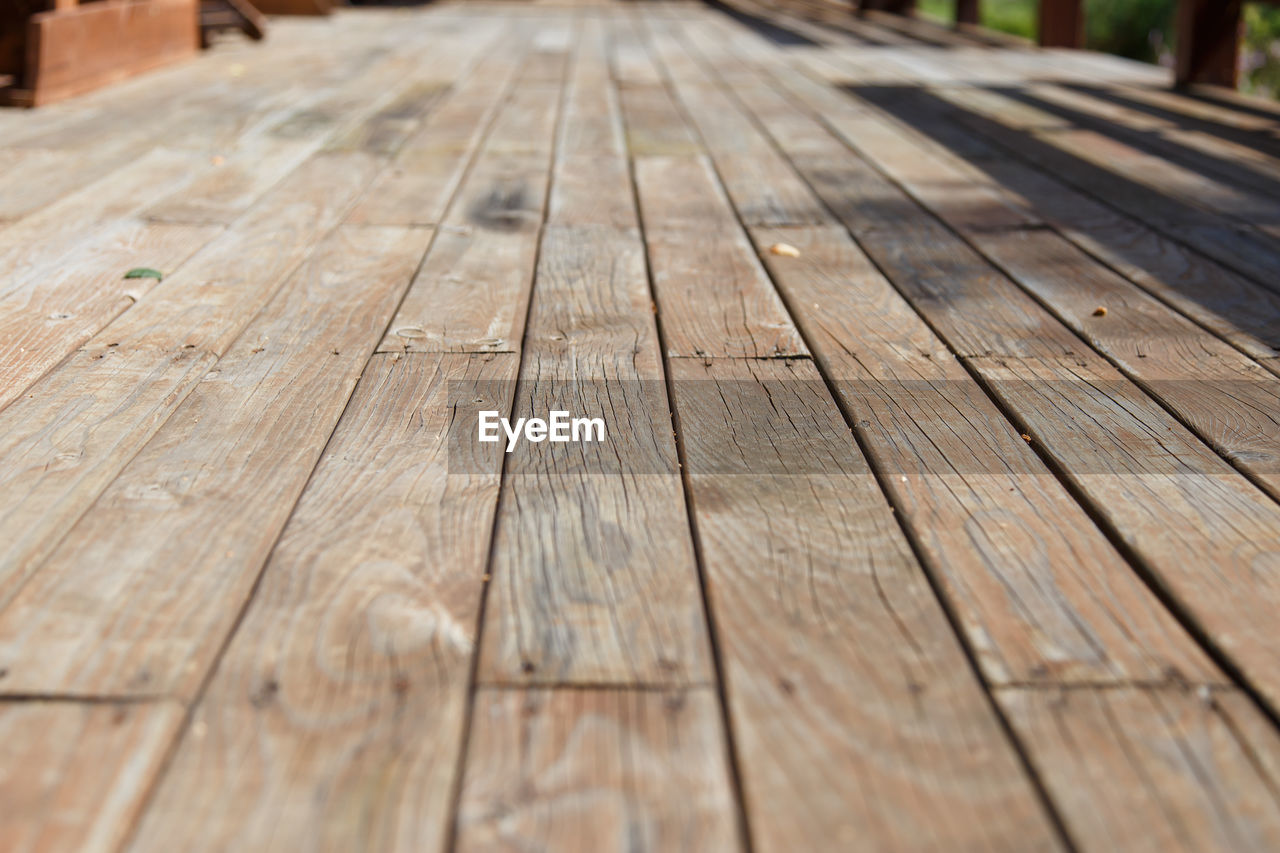 SURFACE LEVEL OF WOODEN BOARDWALK