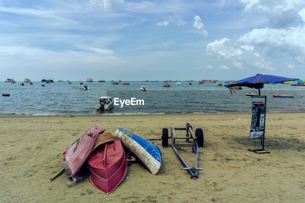 PANORAMIC VIEW OF BEACH AGAINST SKY