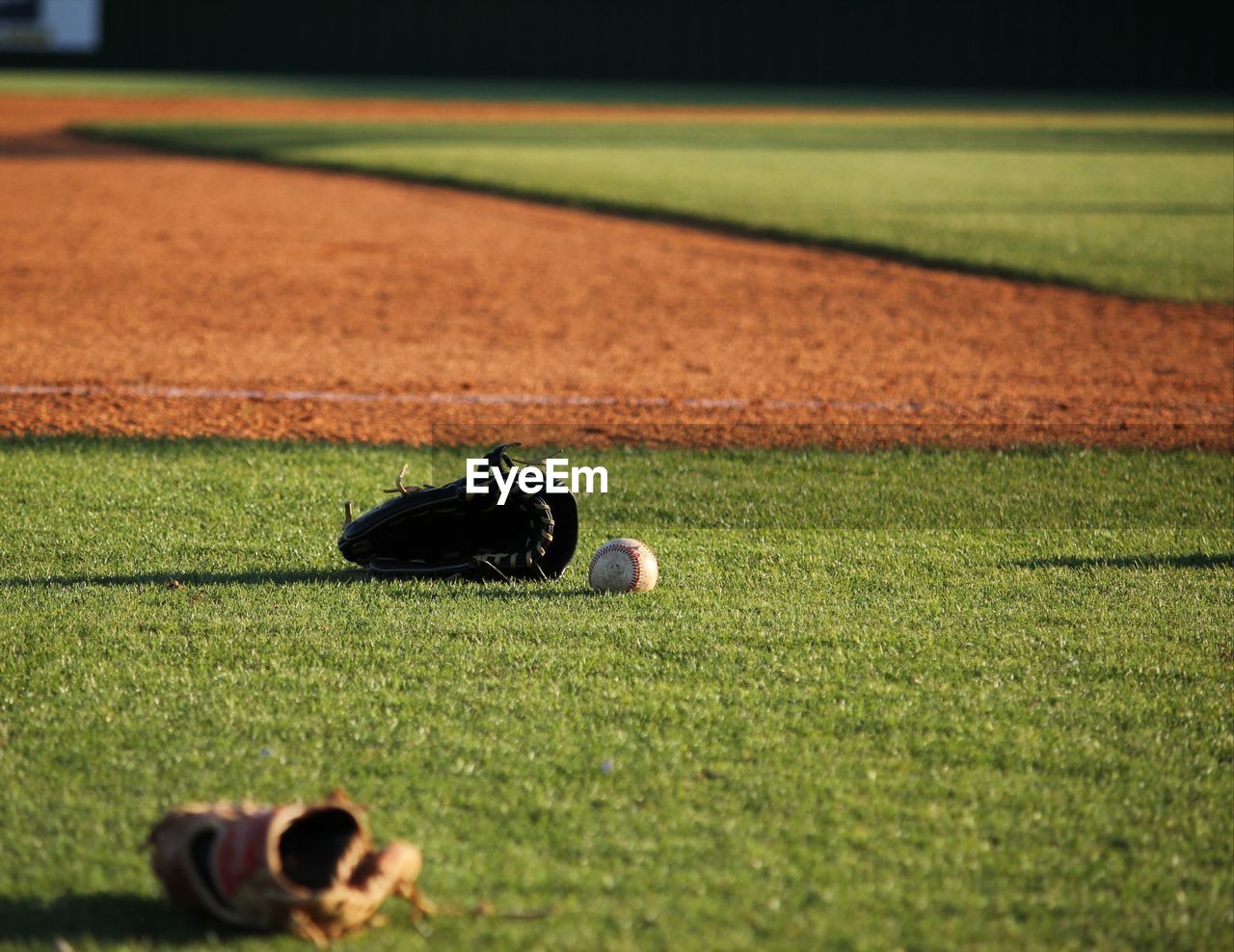 Close-up of sports equipment on playing field