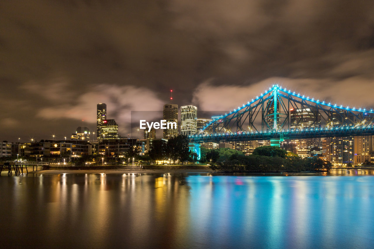 Illuminated city at night