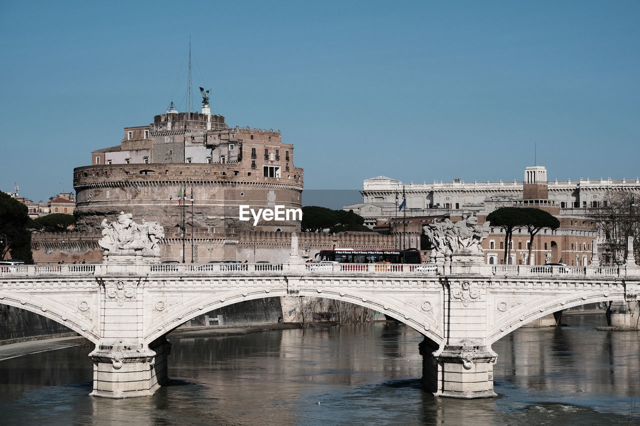 ARCH BRIDGE OVER RIVER IN CITY