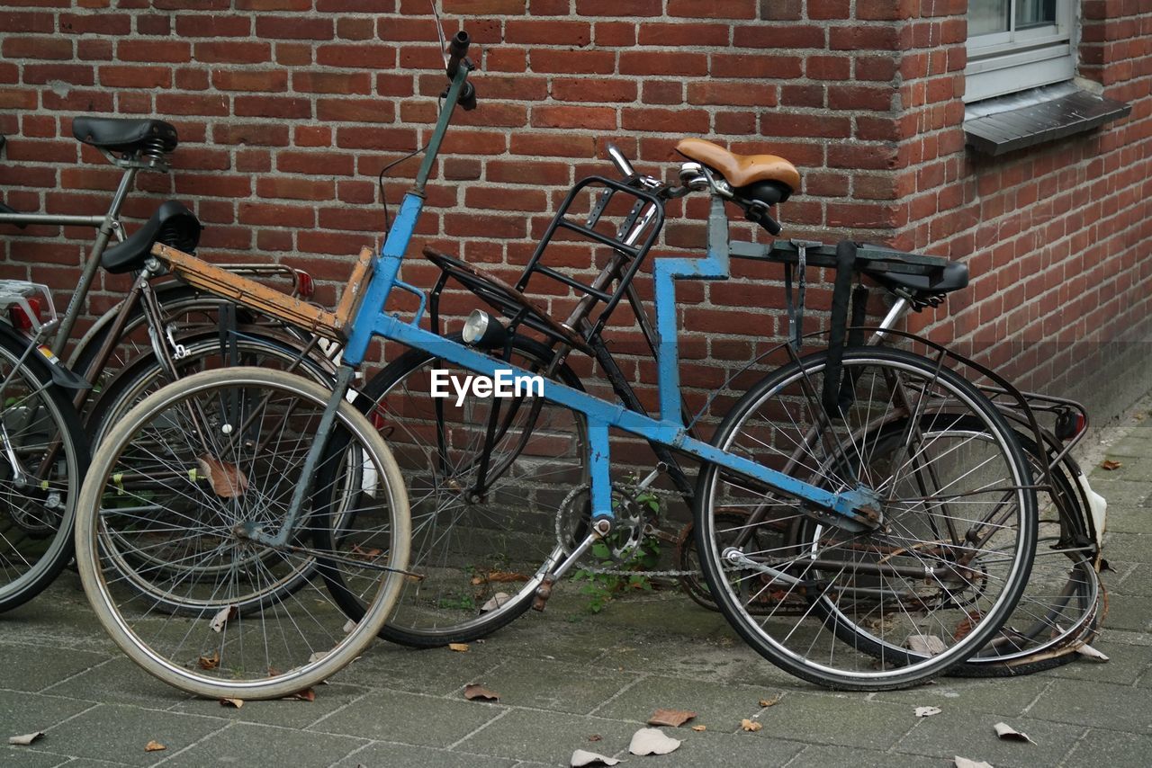 Bicycle parked on street