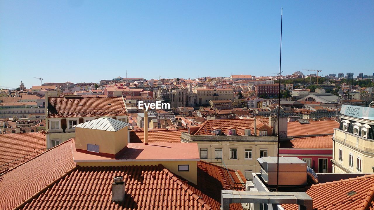 HIGH ANGLE SHOT OF TOWNSCAPE AGAINST SKY