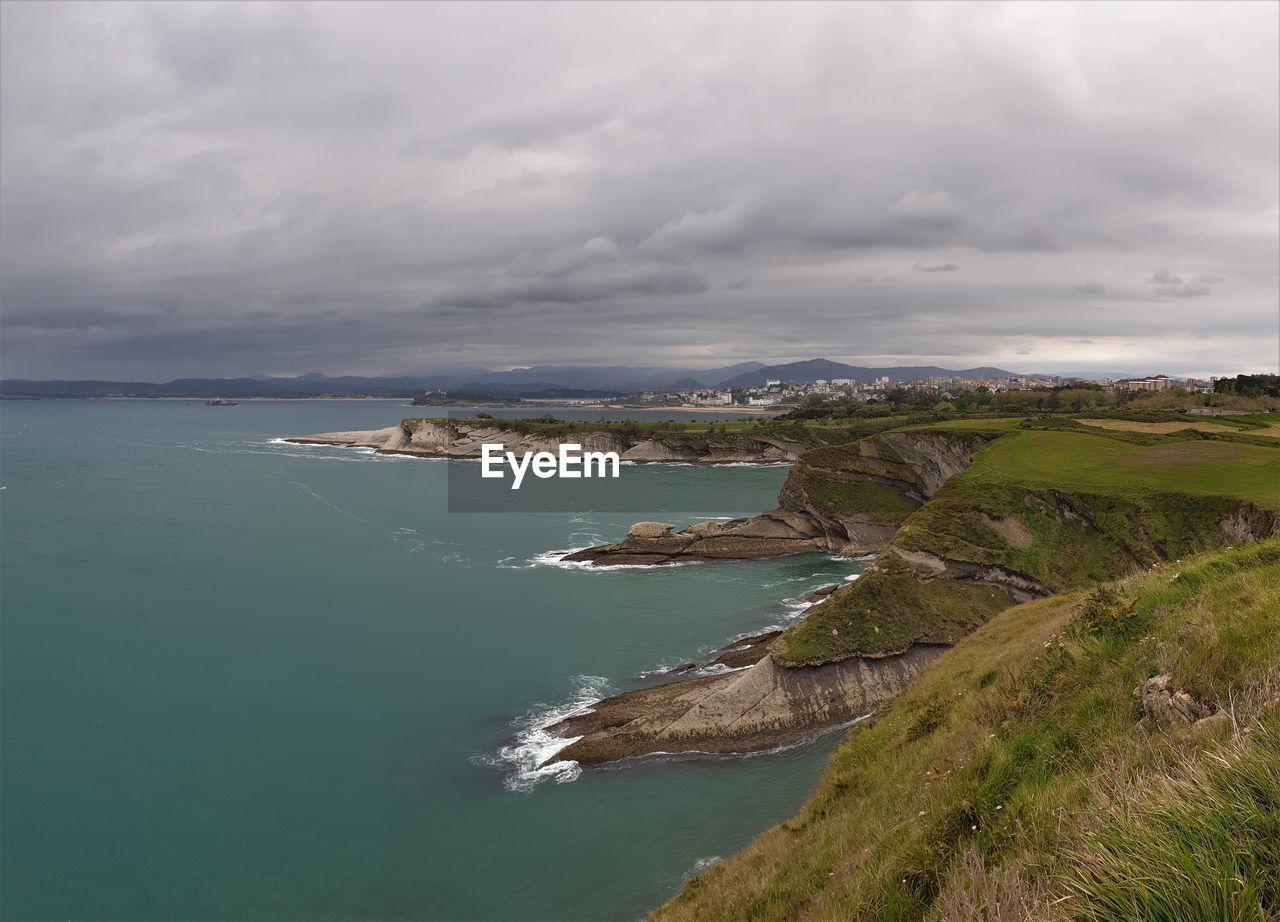 High angle view of sea against sky