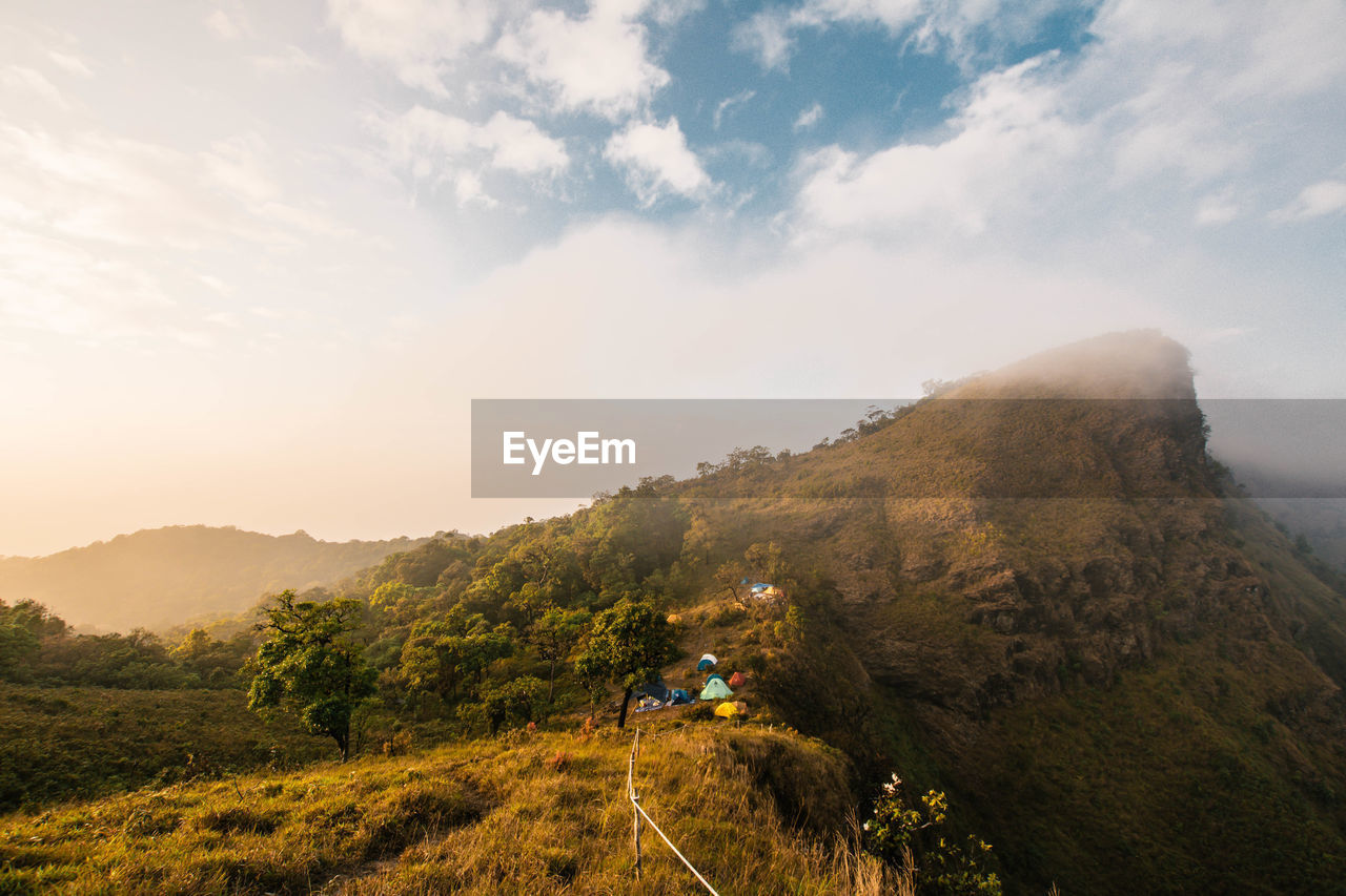 View of mountains against sky during sunset