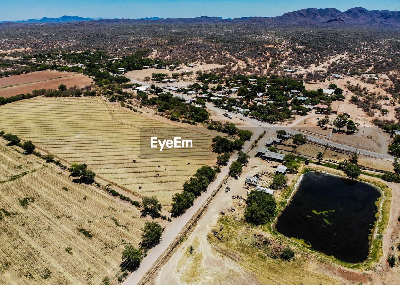 HIGH ANGLE VIEW OF FARMS