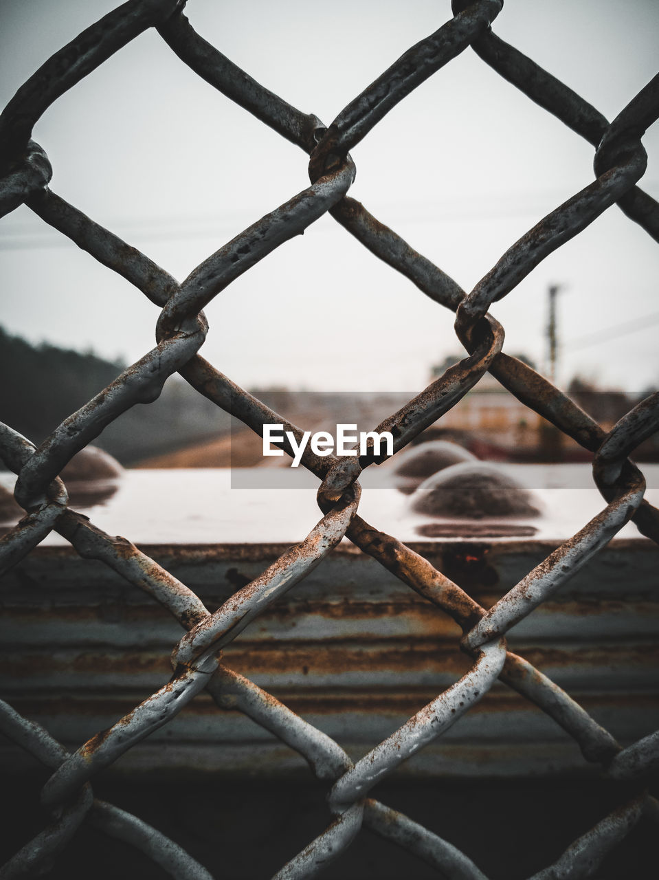 Full frame shot of old chainlink fence